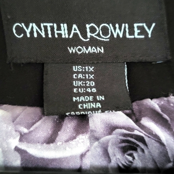 Tweed Floral Longline Reversible Plus Size Blazer Jacket - Picture 3 of 8